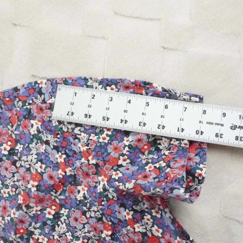 J. Crew Men's Floral Button-Down Shirt in Red, Purple, White, Green